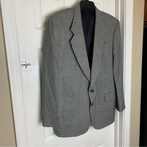Oscar De La Renta Jacket Black & White Check Size 42R - Picture 3 of 13